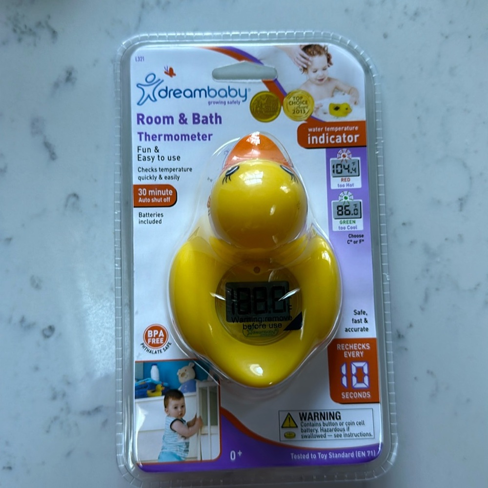 Dream baby duck room and bath thermometer - new